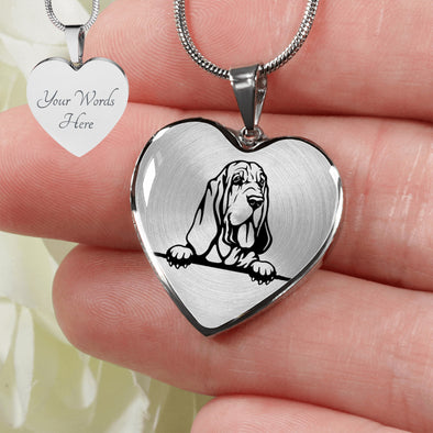 Bloodhound Personalized Necklace, Bloodhound Jewelry, Bloodhound Gift