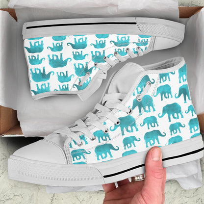 Watercolor Elephant High-Top Shoes | woodation.myshopify.com