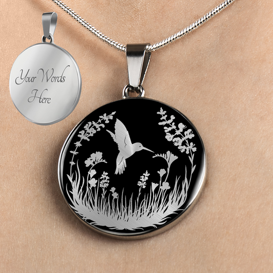 Personalized Hummingbird Necklace, Bird Watching Necklace