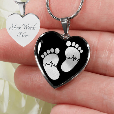 Personalized New Mom Necklace, Baby Feet Necklace, New Mom Gift