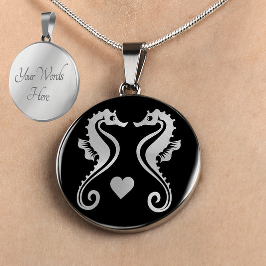Personalized Sea Horse Necklace, Seahorse Jewelry, Seahorse Gift