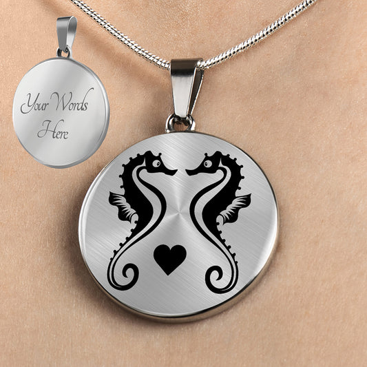 Personalized Sea Horse Necklace, Seahorse Jewelry, Seahorse Gift