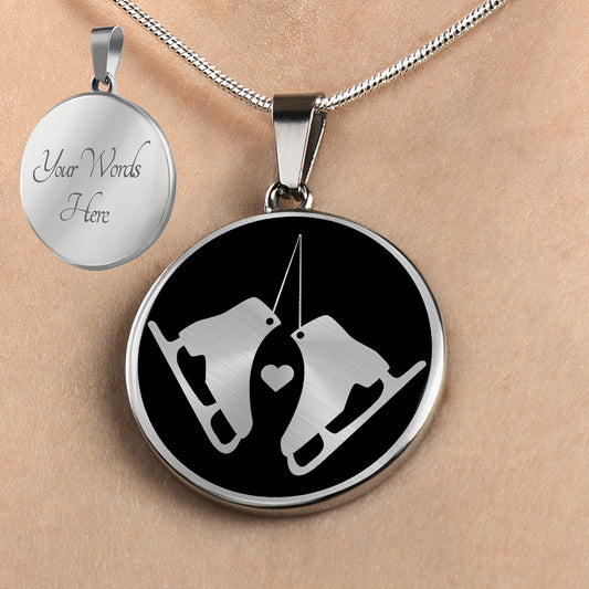 Personalized Ice Skating Necklace, Ice Skating Gift
