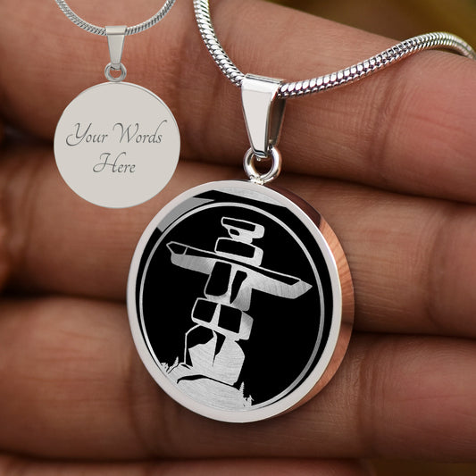 Personalized Inukshuk Necklace