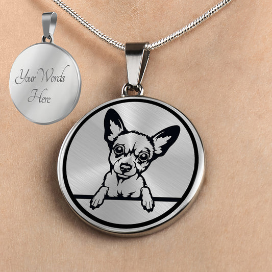 Personalized Chihuahua Necklace, Chihuahua Jewelry, Chihuahua Gift
