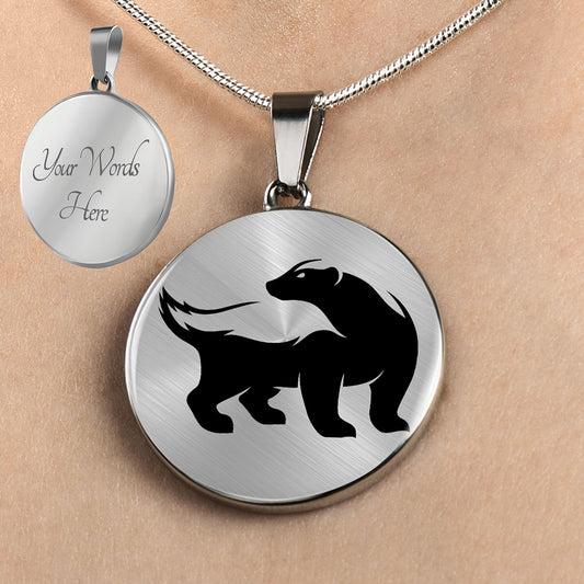 Personalized Honey Badger Necklace, Honey Badger Jewelry, Honey Badger Gift