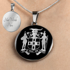 Personalized Jamaican Necklace, Coat Of Arms Necklace, Jamaican Gift