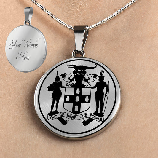 Personalized Jamaican Necklace, Coat Of Arms Necklace, Jamaican Gift