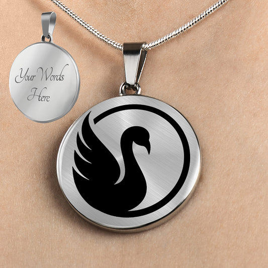 Personalized Swan Necklace, Swan Jewelry, Swan Gift
