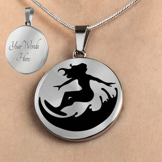 Personalized Women's Surfing Necklace, Surfer Girl Gift