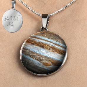 Personalized Jupiter Necklace, Planet Jewelry, Solar System Necklace