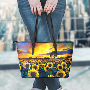 Sunflower Sunset Premium Faux Leather Bag