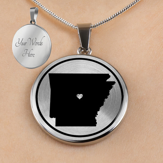 Personalized Arkansas State Necklace