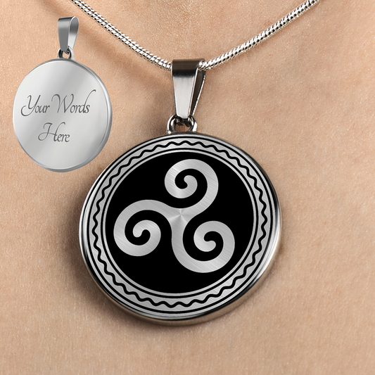 Personalized Triskelion Necklace, Triskelion Jewelry, Triskelion Gift, Celtic Necklace