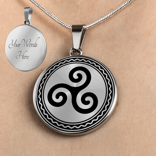 Personalized Triskelion Necklace, Triskelion Jewelry, Triskelion Gift, Celtic Necklace