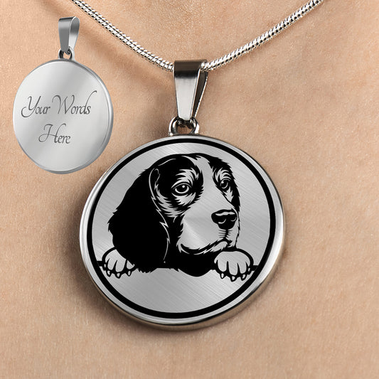 Personalized Beagle Necklace, Beagle Jewelry, Beagle Gift