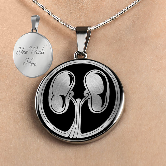 Personalized Anatomical Kidney Necklace
