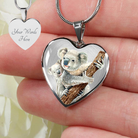 Personalized Koala Necklace, Koala Jewelry, Koala Gift