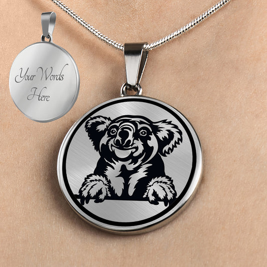 Personalized Koala Necklace, Koala Gift, Koala Jewelry