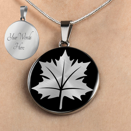 Personalized Maple Leaf Necklace, Canada Necklace, Canada Jewelry