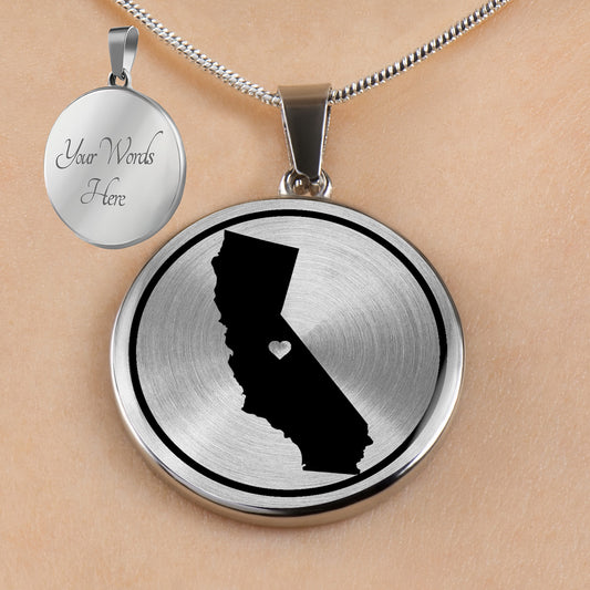 Personalized California State Necklace