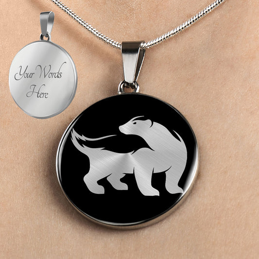 Personalized Honey Badger Necklace, Honey Badger Jewelry, Honey Badger Gift
