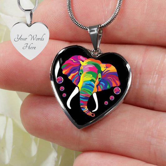 Personalized Elephant Necklace, Elephant Jewelry