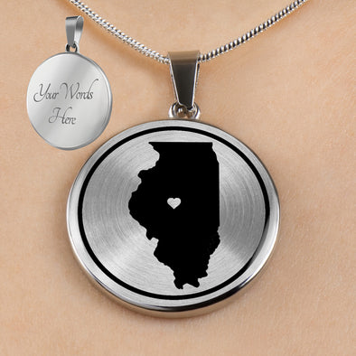Personalized Illinois State Necklace State Necklaces