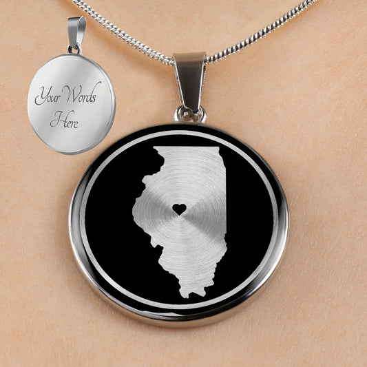 Personalized Illinois State Necklace