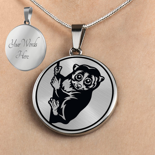 Personalized Lemur Necklace, Lemur Gift, Lemur Jewelry
