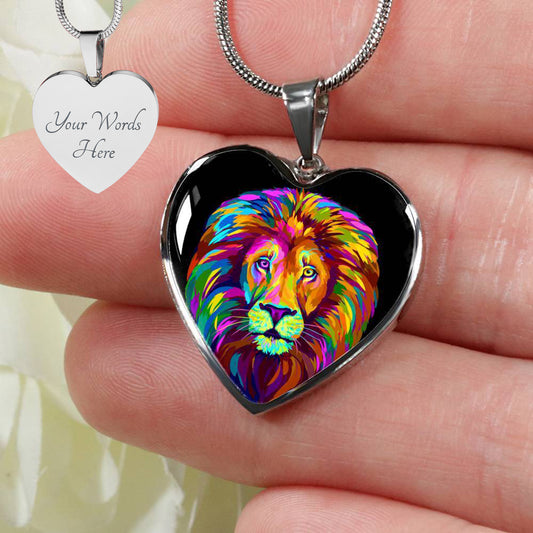 Personalized Lion Necklace, Lion Jewelry, Lion Gift