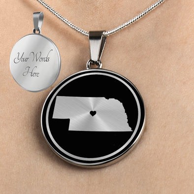 Personalized Nebraska State Necklaces