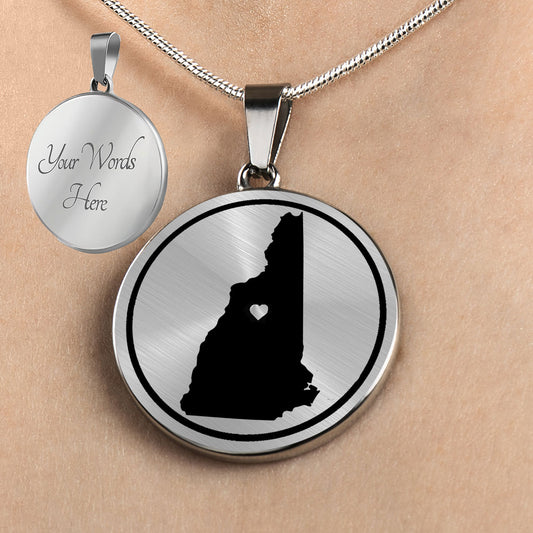 Personalized New Hampshire State Necklaces