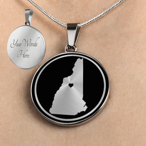 Personalized New Hampshire State Necklaces