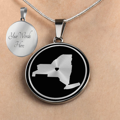 Personalized New York State Necklaces