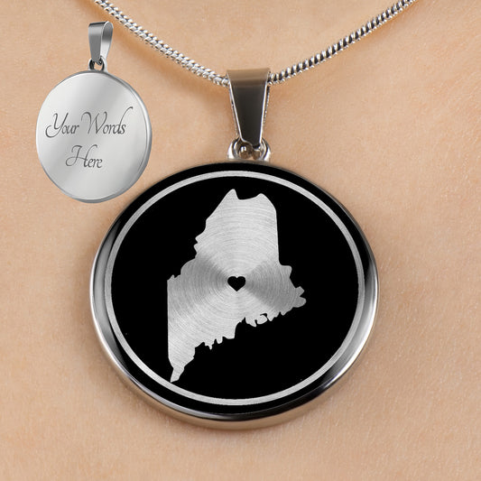 Personalized Maine State Necklaces