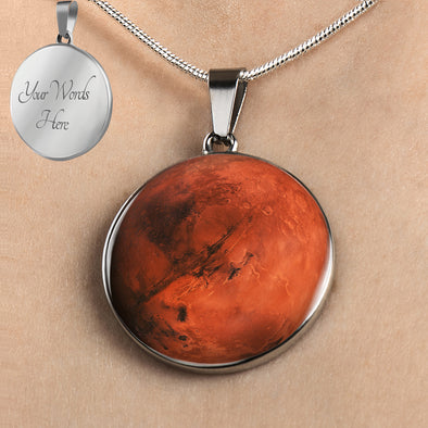 Personalized Mars Necklace, Planet Jewelry