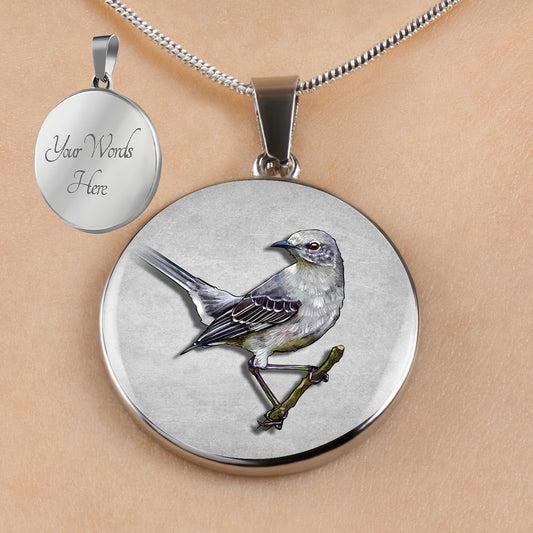 Personalized Mockingbird Necklace, Mockingbird Jewelry