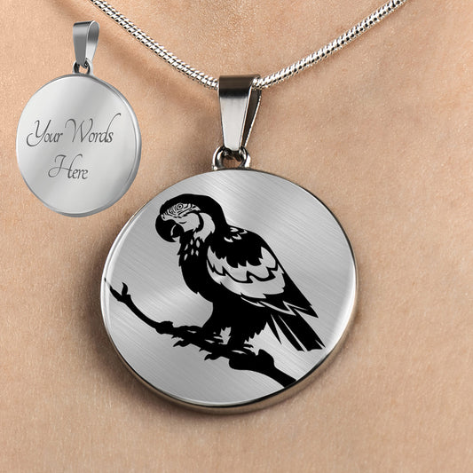 Personalized Macaw Necklace, Parrot Jewelry