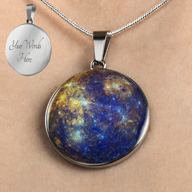 Personalized Mercury Necklace, Planet Jewelry, Solar System Necklace