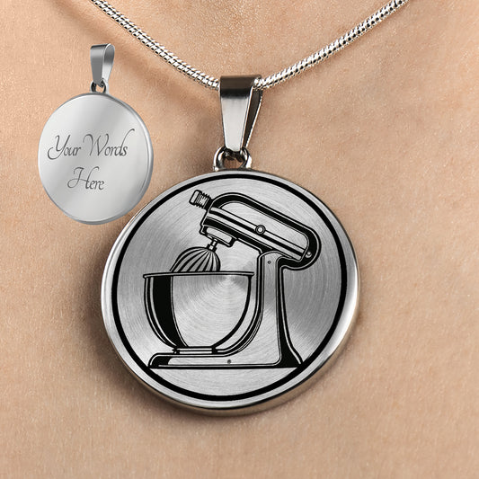 Personalized Kitchen Mixer Necklace, Baking Gift