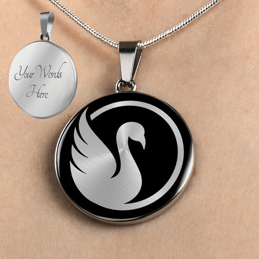 Personalized Swan Necklace, Swan Jewelry, Swan Gift
