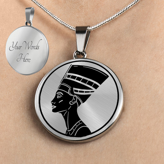 Personalized Nefertiti Necklace, Egyptian Goddess Jewelry