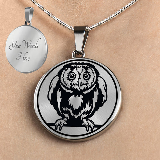 Personalized Owl Necklace, Owl Jewelry, Owl Gift