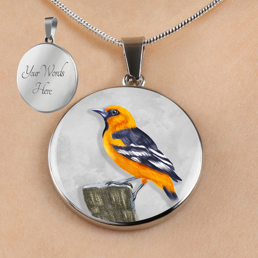 Personalized Baltimore Oriole Necklace