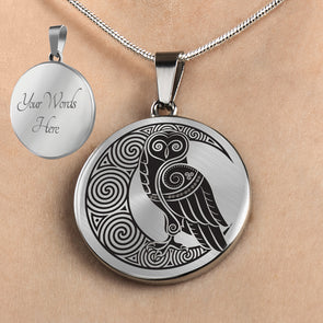 Personalized Celtic Owl Necklace, Owl Jewelry