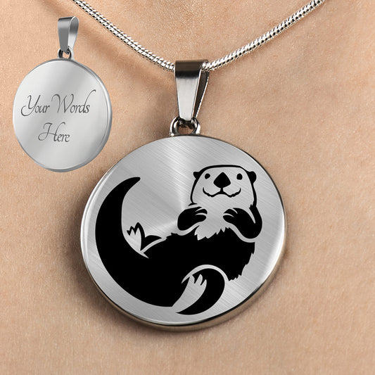 Personalized Sea Otter Necklace, Sea Otter Gift