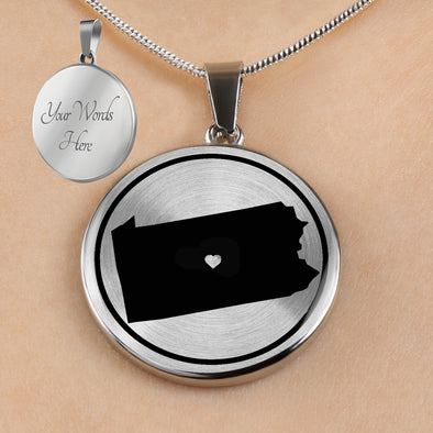 Personalized Pennsylvania State Necklaces