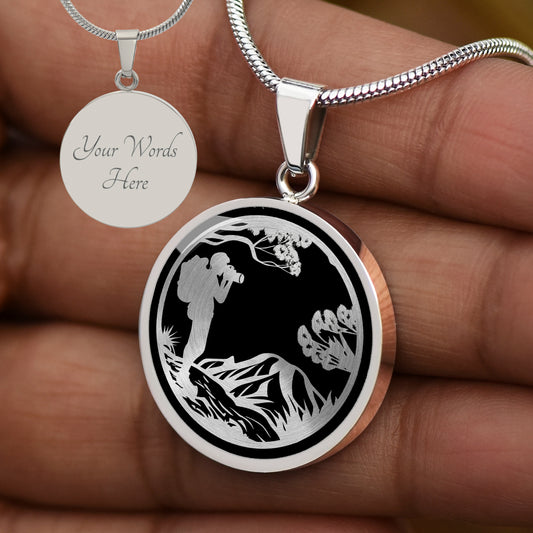 Personalized Photographer Necklace, Photography Gift1 Circle Necklace