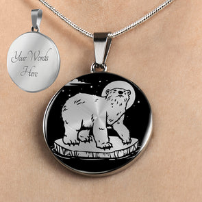 Personalized Polar Bear Necklace, Polar Bear Gift, Polar Bear Jewelry